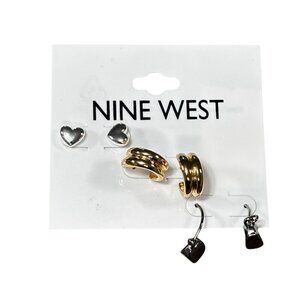 Nine West Gold & Silver-Tone Mixed Earring Set With Studs & Hoops For Women